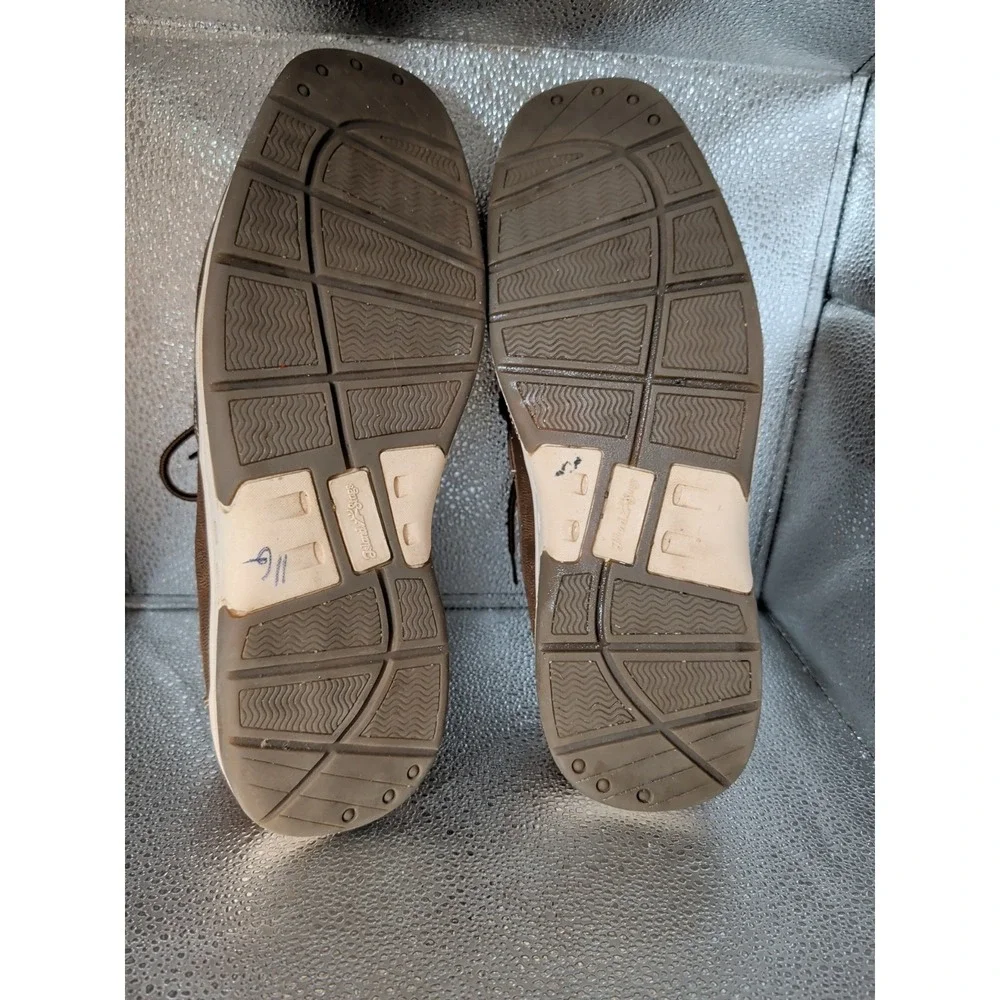 MEN`S DEER STAGS MITCH BOAT SHOES SIZE 13M DARK TAN MEMORY FOAM INSOLES EUC